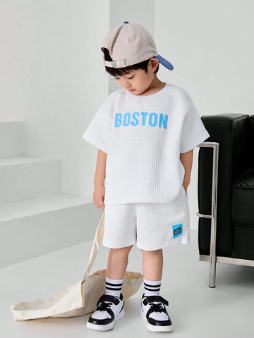 Stylish Kids' Boston Outfit Set - Summer Breathable 2-Piece Shorts & T-Shirt