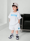 Stylish Kids' Boston Outfit Set - Summer Breathable 2-Piece Shorts & T-Shirt