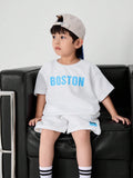 Stylish Kids' Boston Outfit Set - Summer Breathable 2-Piece Shorts & T-Shirt