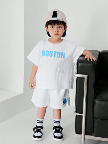 Stylish Kids' Boston Outfit Set - Summer Breathable 2-Piece Shorts & T-Shirt